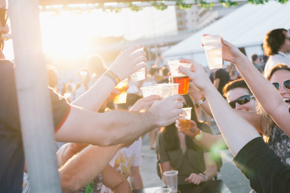 Group toasting at Beer InCider festival
