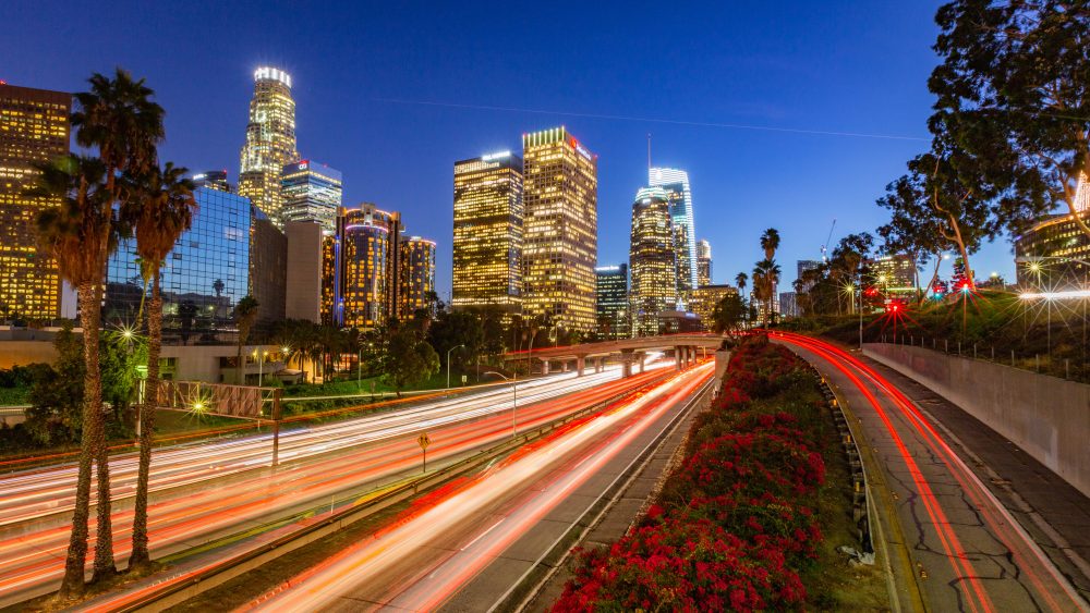 Building and streets in Downtown Los Angeles