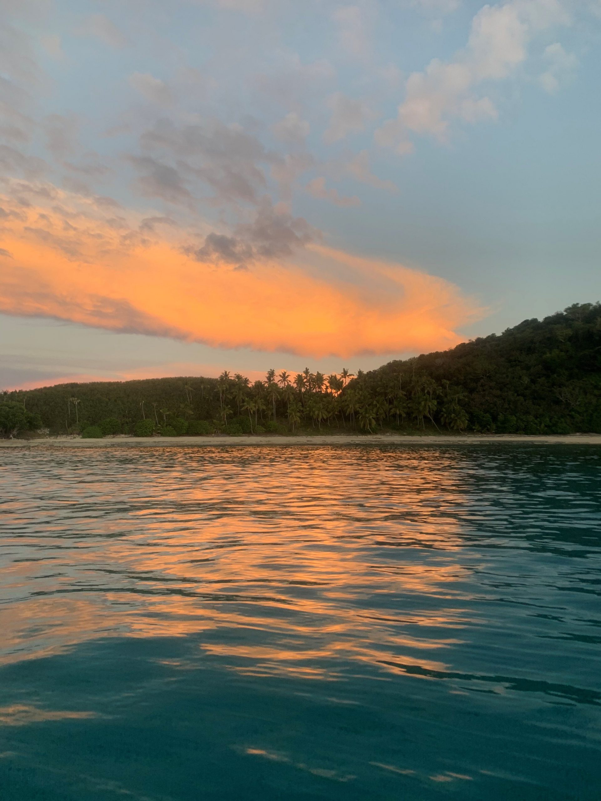 Sunset view, Fiji Sunset view from ocean, Fiji