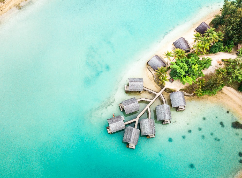 Over-water huts at Holiday Inn Resort Vanuatu