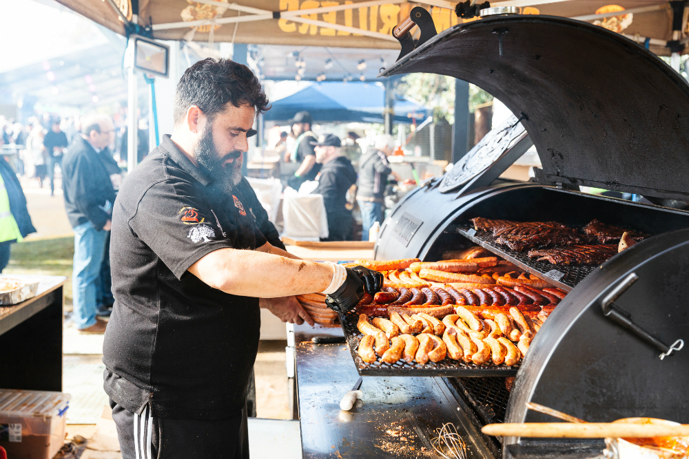 Man grilling at Adelaide Beer and BBQ festival